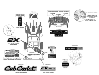 Part Location Diagram of 777I25666 MTD LBL-SNOW V/W PANEL
